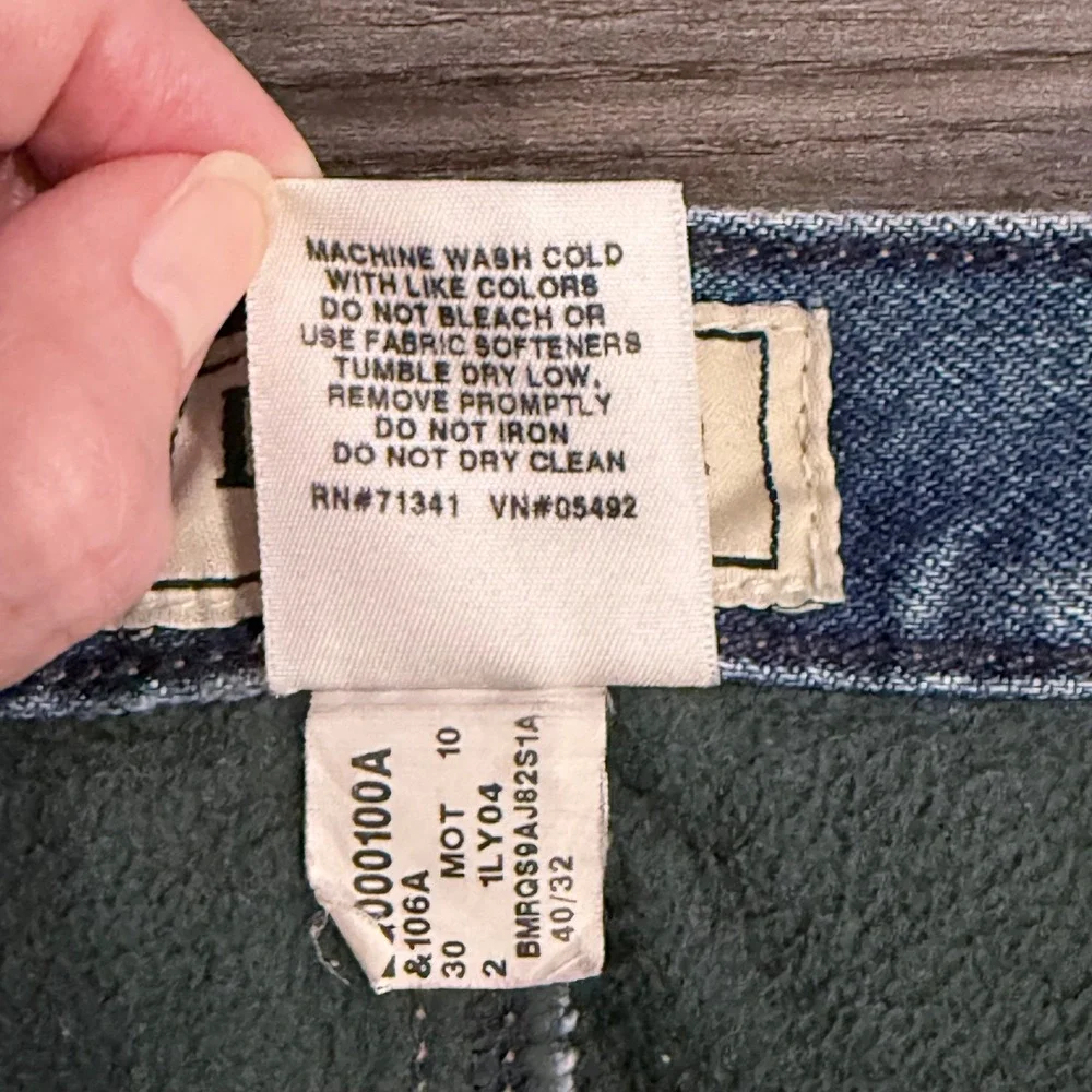 LL Bean Relaxed Fit Fleece/Blanket Lined Jeans 40x31(tag32)Blue Cotton Blend